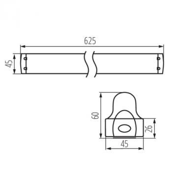 LED Röhren Halterung 60cm 1flammig vorverdrahtet